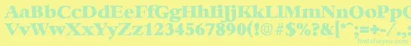 BernsteinantiqueHeavyRegular-Schriftart – Grüne Schriften auf gelbem Hintergrund