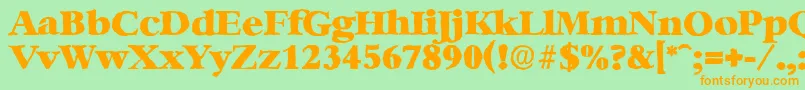 BernsteinantiqueHeavyRegular-Schriftart – Orangefarbene Schriften auf grünem Hintergrund