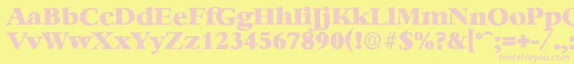 BernsteinantiqueHeavyRegular Font – Pink Fonts on Yellow Background