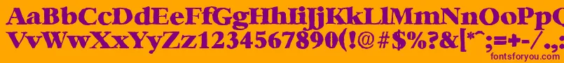 BernsteinantiqueHeavyRegular Font – Purple Fonts on Orange Background