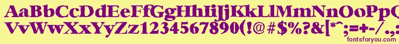 BernsteinantiqueHeavyRegular Font – Purple Fonts on Yellow Background