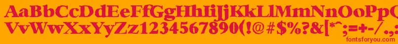 BernsteinantiqueHeavyRegular Font – Red Fonts on Orange Background