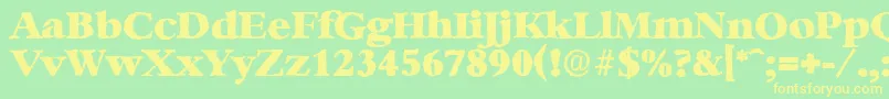 BernsteinantiqueHeavyRegular Font – Yellow Fonts on Green Background