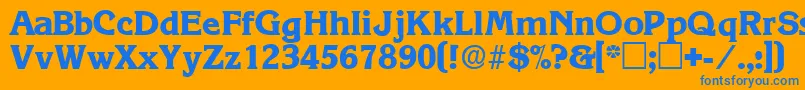 ViticadisplaysskRegular Font – Blue Fonts on Orange Background