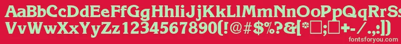 ViticadisplaysskRegular Font – Green Fonts on Red Background