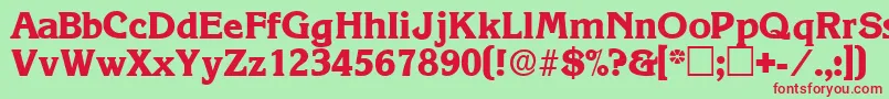 ViticadisplaysskRegular Font – Red Fonts on Green Background