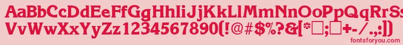 フォントViticadisplaysskRegular – ピンクの背景に赤い文字
