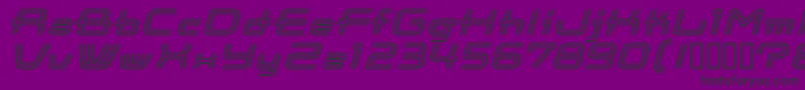Czcionka CootStripeItalic – czarne czcionki na fioletowym tle