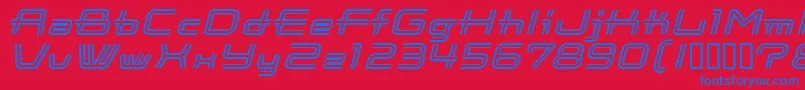フォントCootStripeItalic – 赤い背景に青い文字