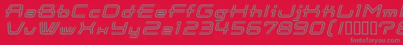 フォントCootStripeItalic – 赤い背景に灰色の文字