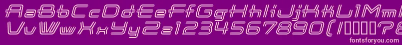 Fonte CootStripeItalic – fontes rosa em um fundo violeta