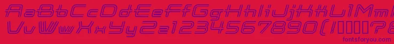 フォントCootStripeItalic – 赤い背景に紫のフォント