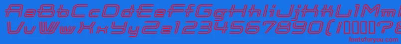 CootStripeItalic Font – Red Fonts on Blue Background