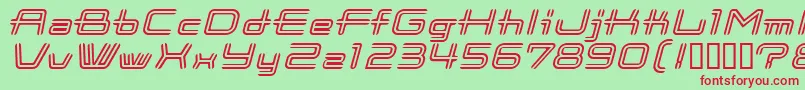 CootStripeItalic Font – Red Fonts on Green Background