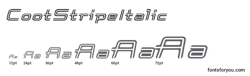 CootStripeItalic Font Sizes