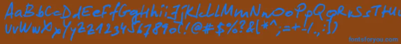 Lipsum Font – Blue Fonts on Brown Background