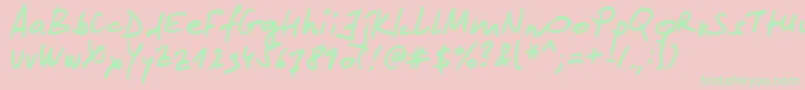 Lipsum-Schriftart – Grüne Schriften auf rosa Hintergrund