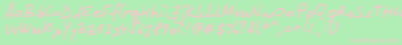 Lipsum Font – Pink Fonts on Green Background
