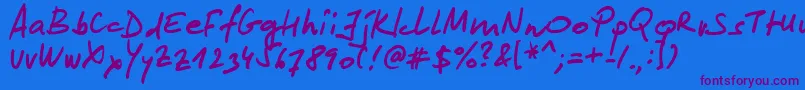 Шрифт Lipsum – фиолетовые шрифты на синем фоне
