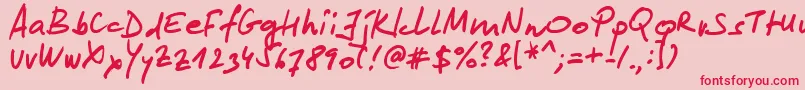 Lipsum Font – Red Fonts on Pink Background