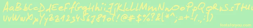 Lipsum Font – Yellow Fonts on Green Background
