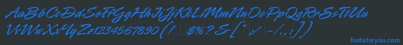 RapierCyr Font – Blue Fonts on Black Background