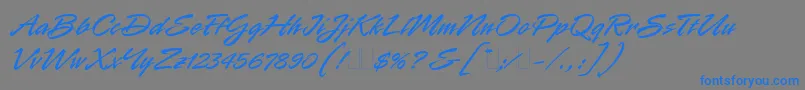 RapierCyr-Schriftart – Blaue Schriften auf grauem Hintergrund