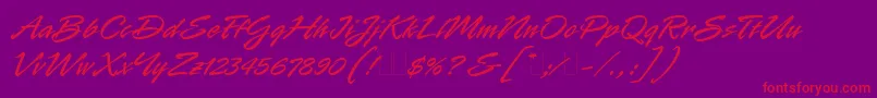 RapierCyr-Schriftart – Rote Schriften auf violettem Hintergrund