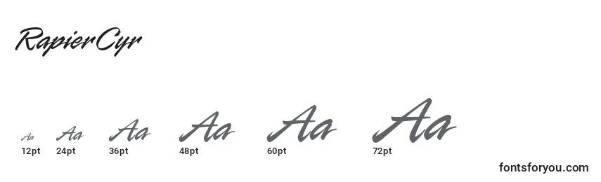 RapierCyr Font Sizes