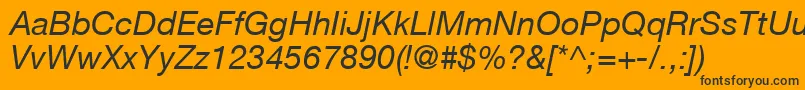 HelveticaLt56Italic Font – Black Fonts on Orange Background