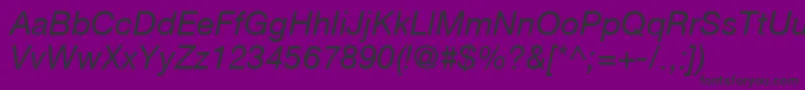 HelveticaLt56Italic Font – Black Fonts on Purple Background