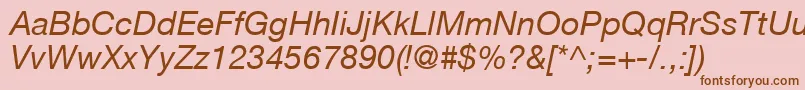 Шрифт HelveticaLt56Italic – коричневые шрифты на розовом фоне