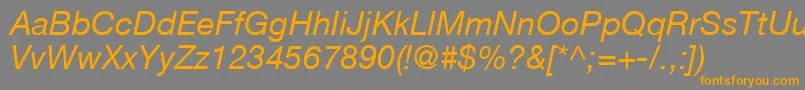 HelveticaLt56Italic Font – Orange Fonts on Gray Background