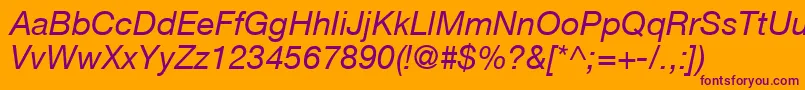 fuente HelveticaLt56Italic – Fuentes Moradas Sobre Fondo Naranja