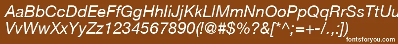 HelveticaLt56Italic Font – White Fonts on Brown Background