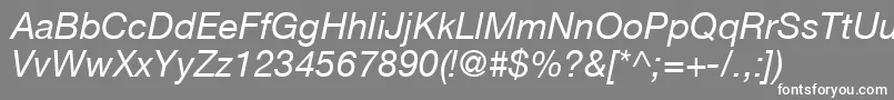 HelveticaLt56Italic Font – White Fonts on Gray Background