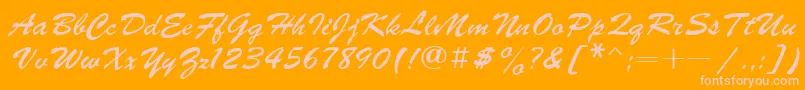 Parse1-Schriftart – Rosa Schriften auf orangefarbenem Hintergrund