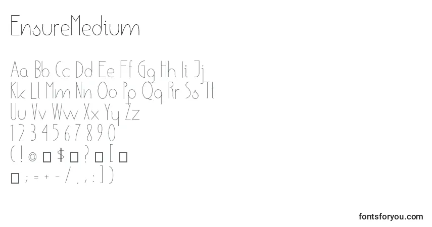 A fonte EnsureMedium – alfabeto, números, caracteres especiais