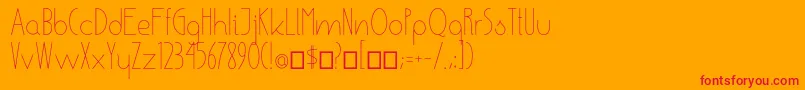 EnsureMedium-Schriftart – Rote Schriften auf orangefarbenem Hintergrund