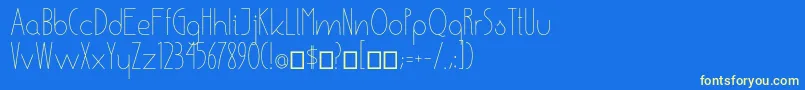 フォントEnsureMedium – 黄色の文字、青い背景