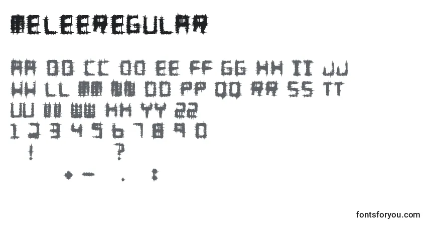 Czcionka MeleeRegular – alfabet, cyfry, specjalne znaki