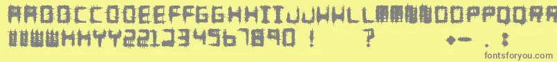 Fonte MeleeRegular – fontes cinzas em um fundo amarelo