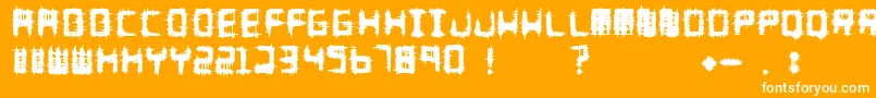 MeleeRegular-Schriftart – Weiße Schriften auf orangefarbenem Hintergrund