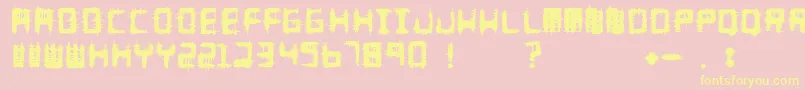 MeleeRegular Font – Yellow Fonts on Pink Background