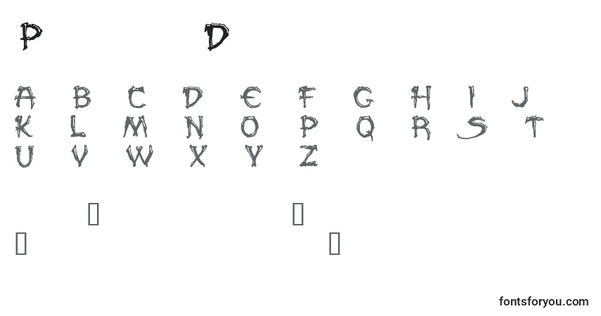 PaleosDemo-fontti – aakkoset, numerot, erikoismerkit