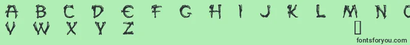 PaleosDemo-Schriftart – Schwarze Schriften auf grünem Hintergrund