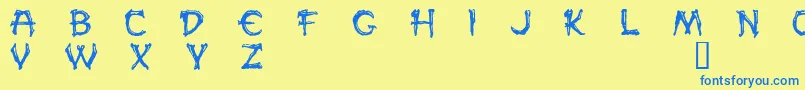 PaleosDemo Font – Blue Fonts on Yellow Background
