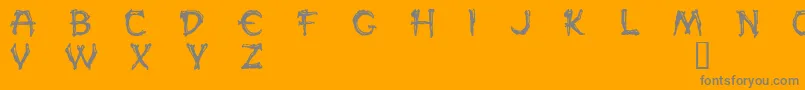 PaleosDemo-Schriftart – Graue Schriften auf orangefarbenem Hintergrund