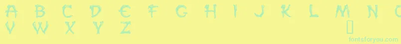 PaleosDemo Font – Green Fonts on Yellow Background