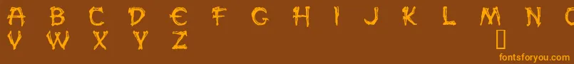 PaleosDemo Font – Orange Fonts on Brown Background